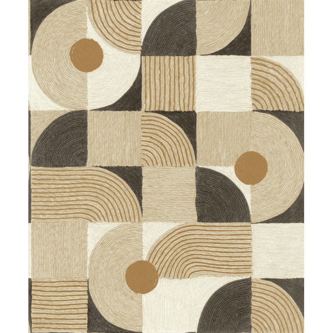 Papel pintado geométrico negro carbón KIREN 04 | Murake - 880026