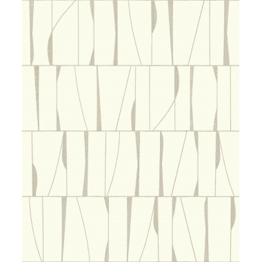 Papel pintado geométrico blanco tiza SAYRA 01 | Murake - 880027