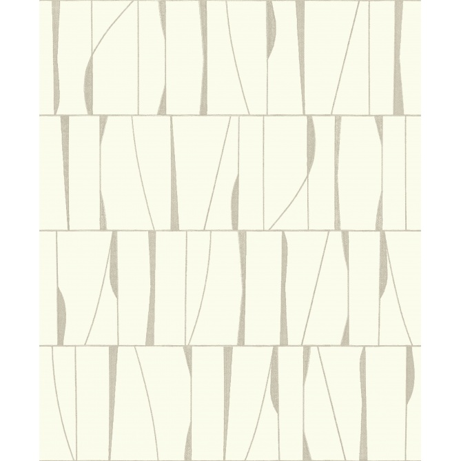 Papel pintado geométrico blanco tiza SAYRA 01 | Murake - 880027