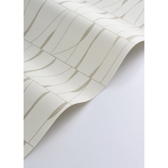Papel pintado geométrico blanco tiza SAYRA 01 | Murake - 880027