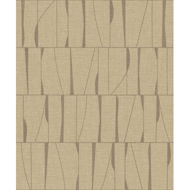 Papel pintado geométrico beige lino SAYRA 03 | Murake - 880029