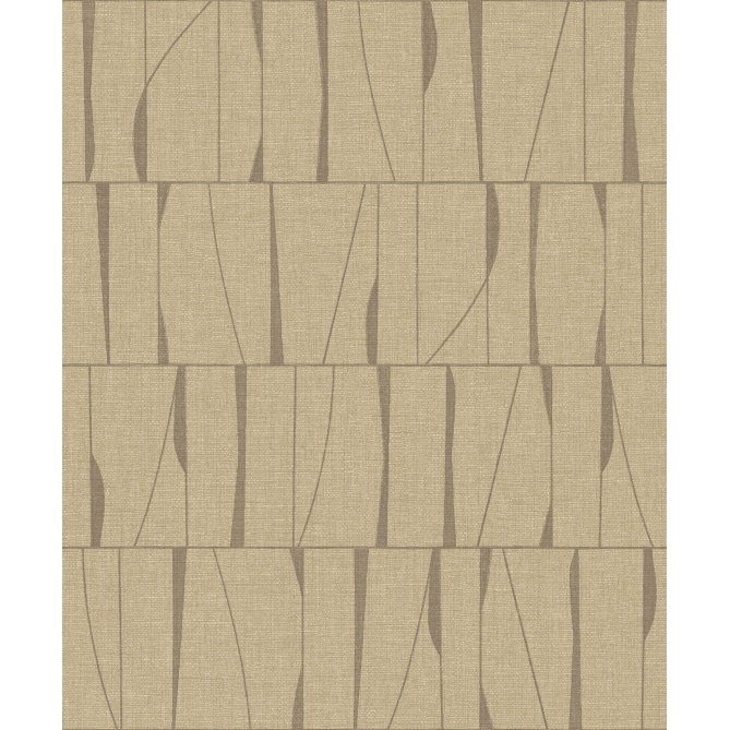 Papel pintado geométrico beige lino SAYRA 03 | Murake - 880029