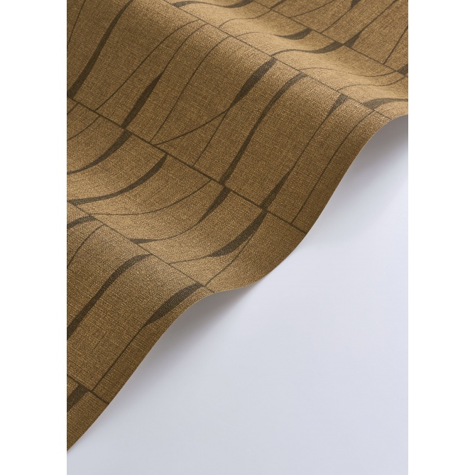 Papel pintado geométrico beige coñac SAYRA 04 | Murake - 880030