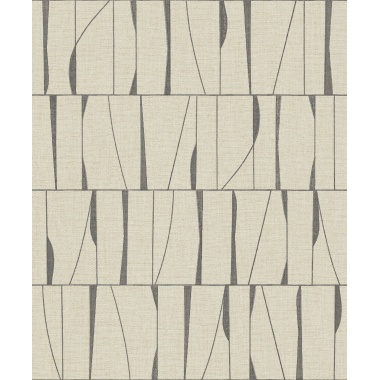 Papel pintado geométrico negro carbón SAYRA 05 | Murake - 880031