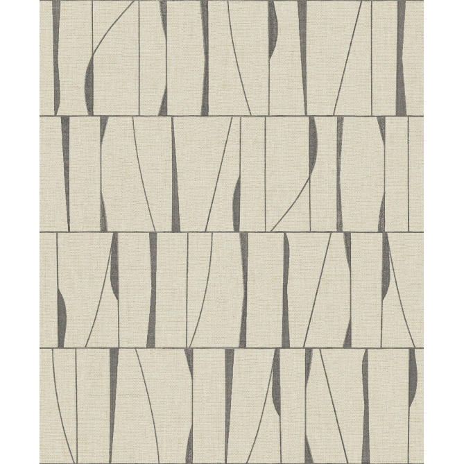Papel pintado geométrico negro carbón SAYRA 05 | Murake - 880031