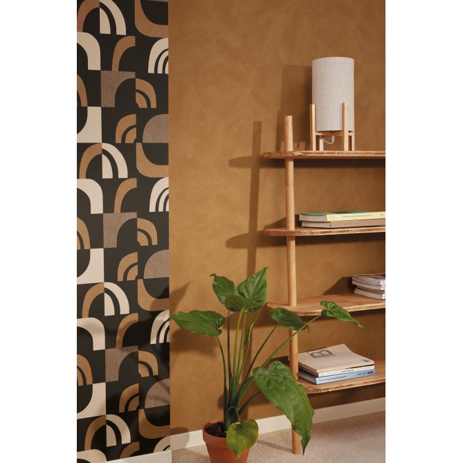 Papel pintado efecto cal terracota - CALIZA 22 | MURAKE - 880175
