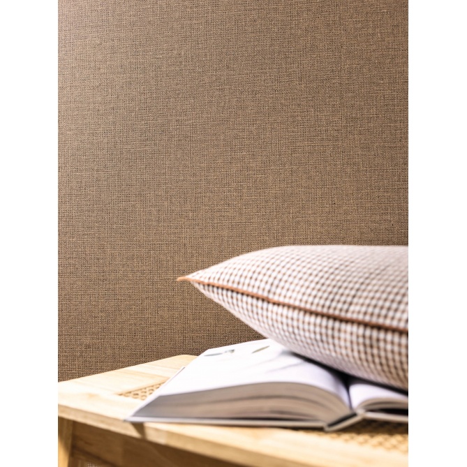 Papel pintado efecto fibra natural avellana - YUTARA 24 | MURAKE - 880343