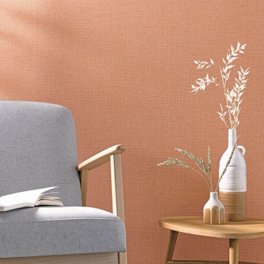 Papel pintado efecto fibra natural terracota - YUTARA 44 | MURAKE - 880363