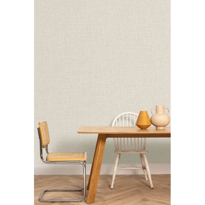 Papel pintado efecto fibra natural gris ratón - YUTARA 80 | MURAKE - 880399