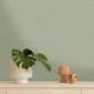 Papel pintado efecto fibra natural verde eucalipto - YUTARA 69 | MURAKE - 880388