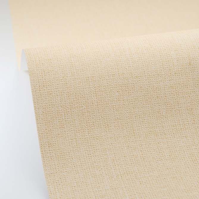Papel pintado efecto fibra natural amarillo pastel - YUTARA 39 | MURAKE - 880358