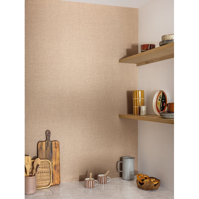 Papel pintado efecto fibra natural leonado - YUTARA 35 | MURAKE - 880354