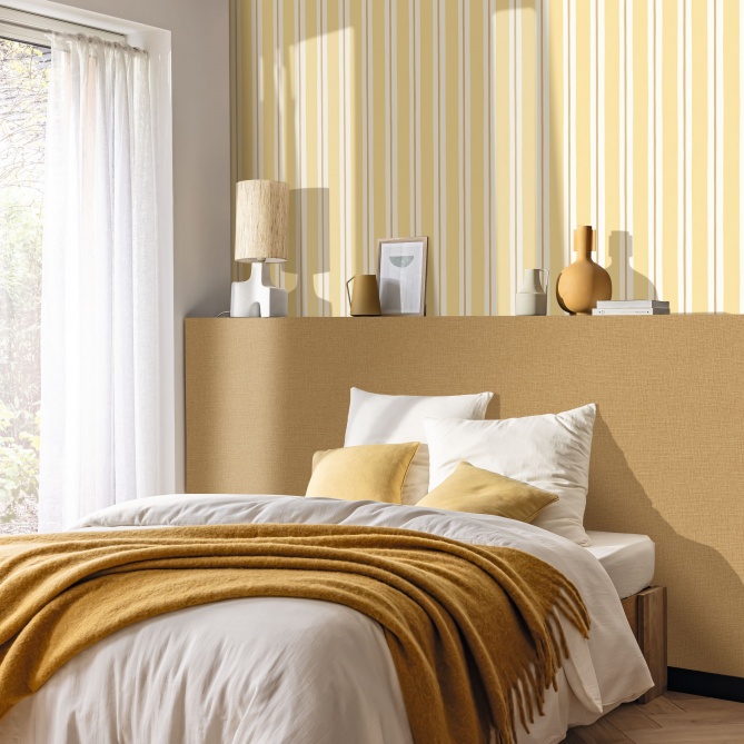 Papel pintado efecto fibra natural oro viejo - YUTARA 27 | MURAKE - 880346