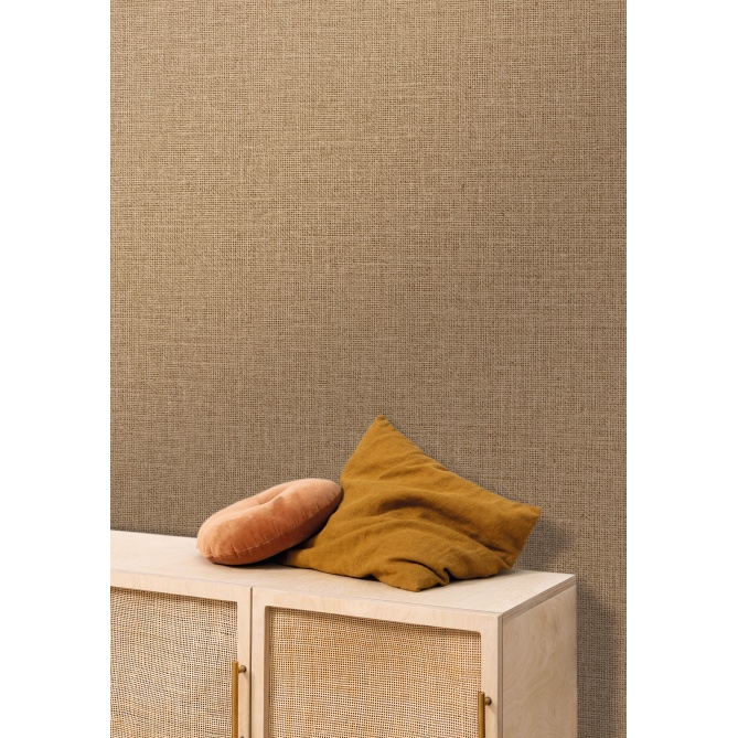 Papel pintado efecto fibra natural canela - YUTARA 17 | MURAKE - 880336