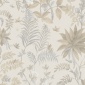 Papel pintado de hojas y flores exóticas beige - KALINDRA 01 | MURAKE - 842100