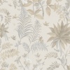 Papel pintado de hojas y flores exóticas beige - KALINDRA 01 | MURAKE - 842100