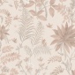 Papel pintado de hojas y flores exóticas rosa - KALINDRA 03 | MURAKE - 842102