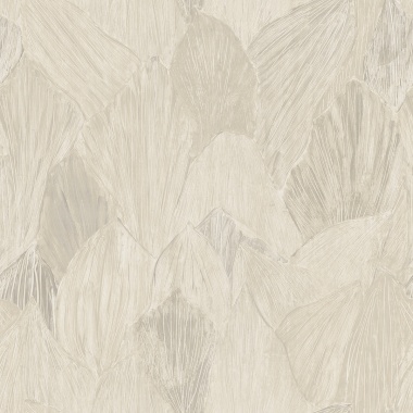 Papel pintado de hojas superpuestas beige - FOLARINE 01 | MURAKE - 842105
