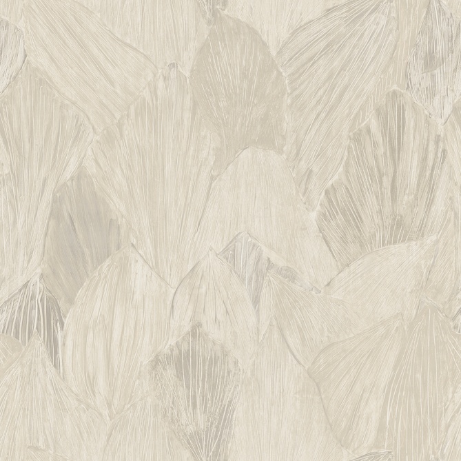 Papel pintado de hojas superpuestas beige - FOLARINE 01 | MURAKE - 842105