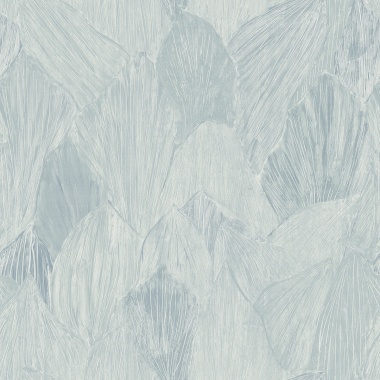 Papel pintado de hojas superpuestas azul - FOLARINE 02 | MURAKE - 842106