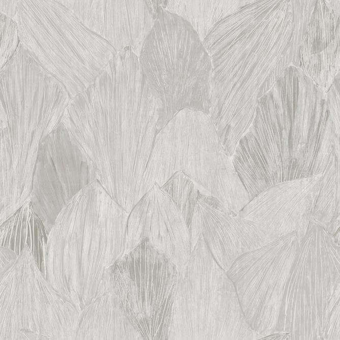 Papel pintado de hojas superpuestas gris - FOLARINE 03 | MURAKE - 842107