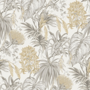 Papel pintado de plantas tropicales beige - PALMYRIA 01 | MURAKE - 842109