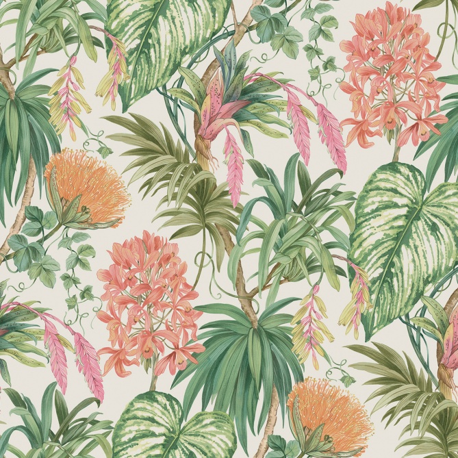 Papel pintado de plantas tropicales verde - PALMYRIA 04 | MURAKE - 842112