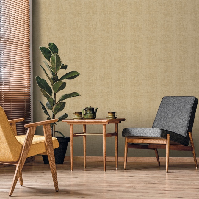 Papel pintado de efecto tejido beige - SERANDIA 13 | MURAKE - 842259