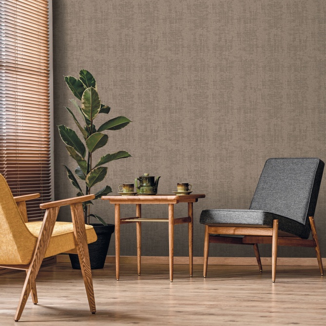 Papel pintado de efecto tejido gris - SERANDIA 15 | MURAKE - 842261