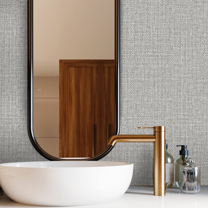 Papel pintado de efecto cestería gris - TREZANA 02 | MURAKE - 842266