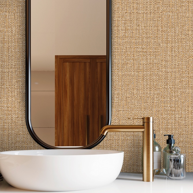 Papel pintado de efecto cestería amarillo - TREZANA 04 | MURAKE - 842268
