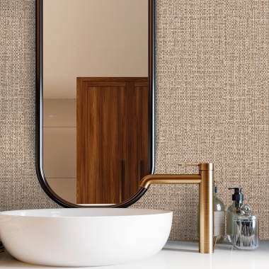Papel pintado de efecto cestería marrón - TREZANA 06 | MURAKE - 842270