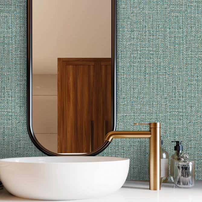 Papel pintado de efecto cestería azul - TREZANA 09 | MURAKE - 842273