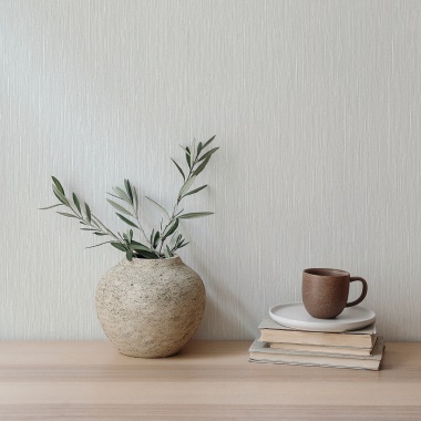 Papel pintado de efecto rafia blanco - ORVANTIA 04 | MURAKE - 842279