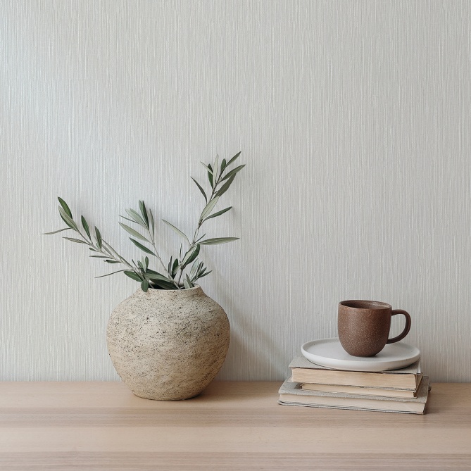 Papel pintado de efecto rafia blanco - ORVANTIA 04 | MURAKE - 842279