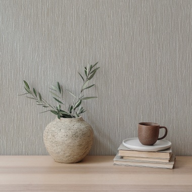 Papel pintado de efecto rafia greige - ORVANTIA 06 | MURAKE - 842281