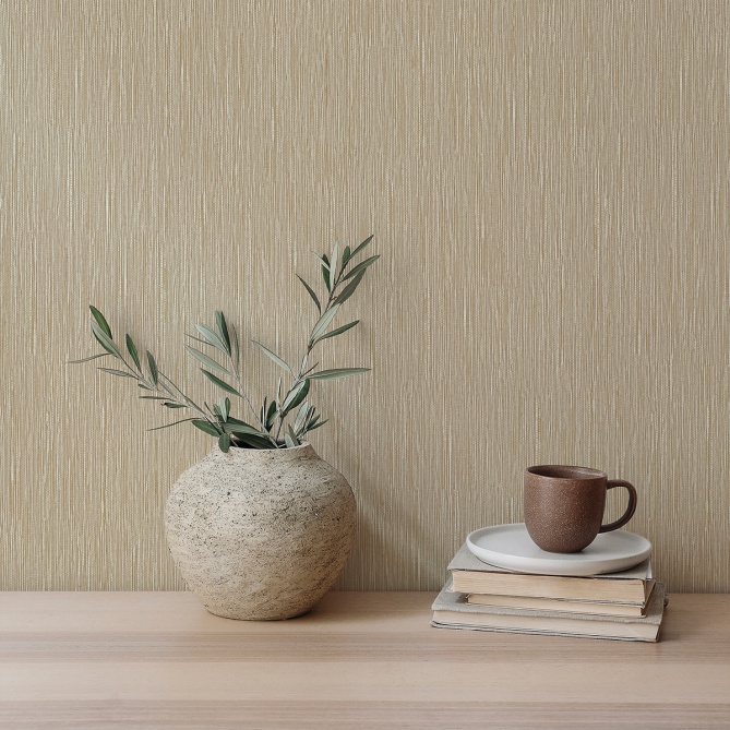 Papel pintado de efecto rafia beige - ORVANTIA 07 | MURAKE - 842282
