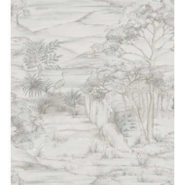 Papel pintado de paisaje oriental gris - MERVANDA 01 | MURAKE - 842118