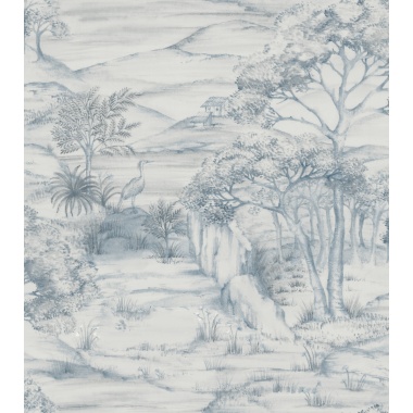 Papel pintado de paisaje oriental azul - MERVANDA 02 | MURAKE - 842119