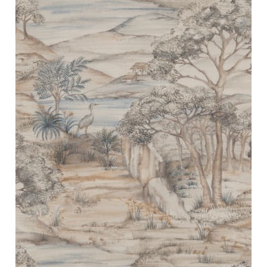 Papel pintado de paisaje oriental azul - MERVANDA 04 | MURAKE - 842121
