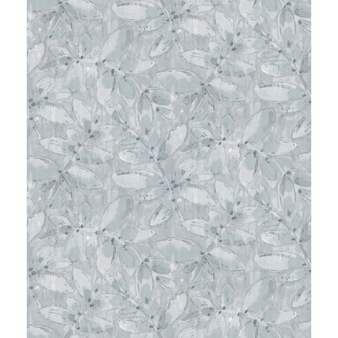 Papel pintado de hojas de acuarela azul - SYLVANDRA 02 | MURAKE - 842123
