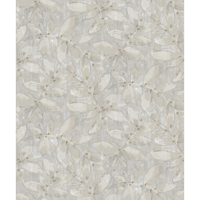 Papel pintado de hojas de acuarela gris - SYLVANDRA 01 | MURAKE - 842122