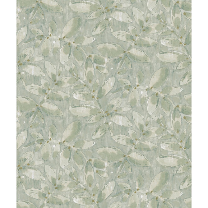 Papel pintado de hojas de acuarela verde - SYLVANDRA 04 | MURAKE - 842125