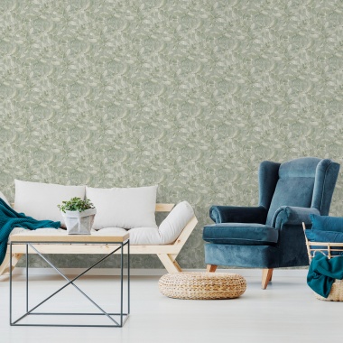 Papel pintado de hojas de acuarela verde - SYLVANDRA 04 | MURAKE - 842125