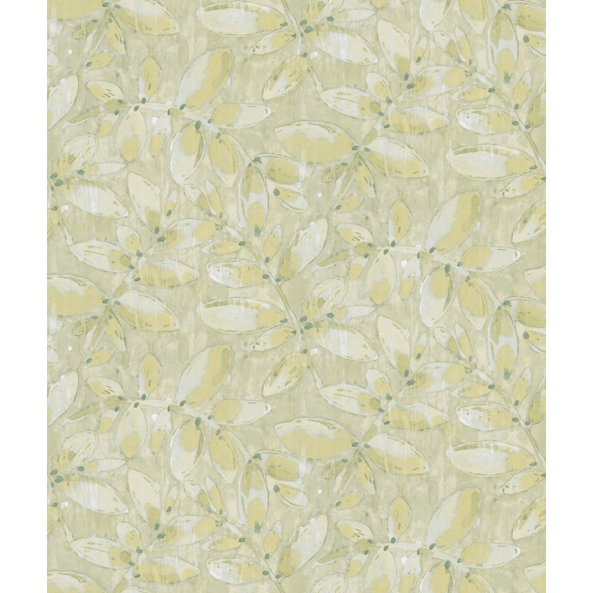 Papel pintado de hojas de acuarela amarillo - SYLVANDRA 05 | MURAKE - 842126