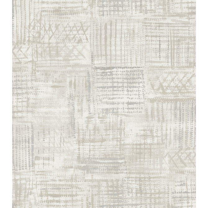 Papel pintado de efecto tejido étnico gris - KANTORIA 04 | MURAKE - 842131