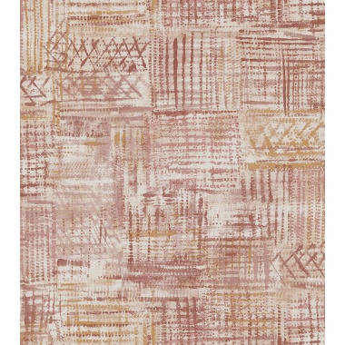 Papel pintado de efecto tejido étnico terracota - KANTORIA 03 | MURAKE - 842130
