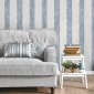 Papel pintado de rayas de efecto textil azul - MESHKARA 05 | MURAKE - 842137