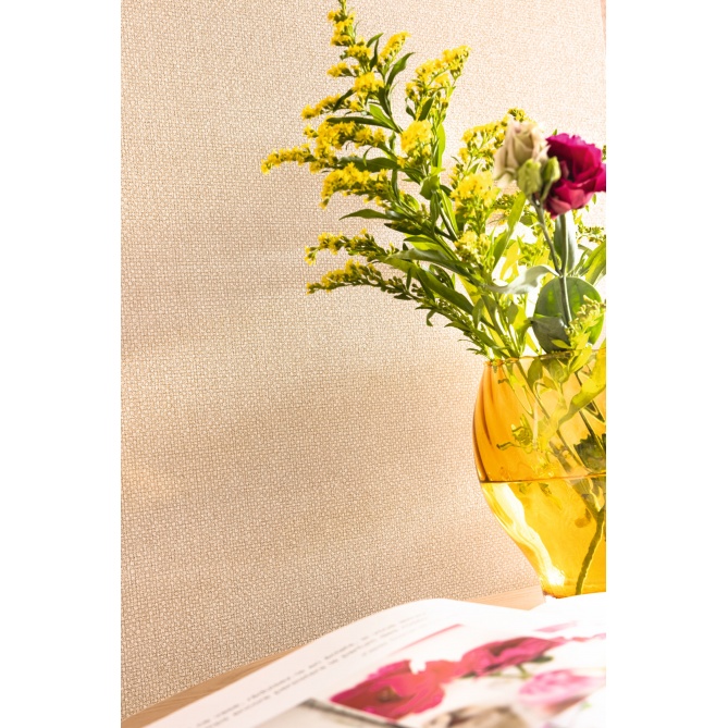 Papel pintado de efecto textil beige praliné - TESSERA 06 | MURAKE - 880208