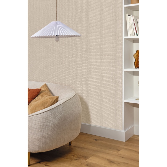 Papel pintado de efecto textil greige - TESSERA 10 | MURAKE - 880212